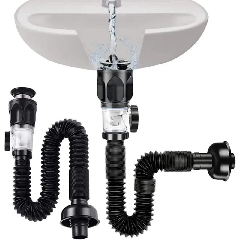 

Универсальная сливная труба для кухни и ванной комнаты из нержавеющей стали с защитой от запаха, настенная, герметичная, прочная