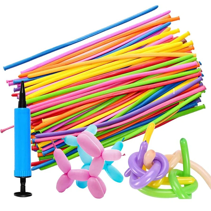 50/100 stücke Ballon Lange Streifen Spirale Stil Farbe Latex Sammeln Party Geburtstag Hochzeit Dekoration Ballon Design Inflator TMZ – Detail 4