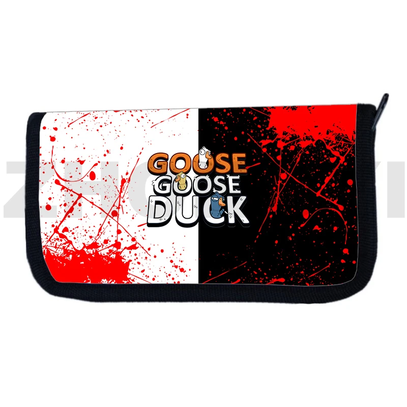 Teenager Goose Goose Duck 3D Wallet Print Pattern Game Wallet Men Women Cute Cartoon Letter Money Purse Zipper Fashion Cash Bags