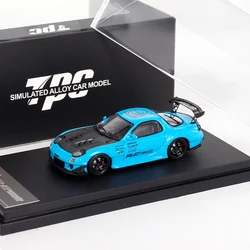 Diecast 1:64 Scale Mazda RX7 Modified Car RX-7 TPC Simulation Alloy Car Model Static Display Collectible Toy Gift Souvenir