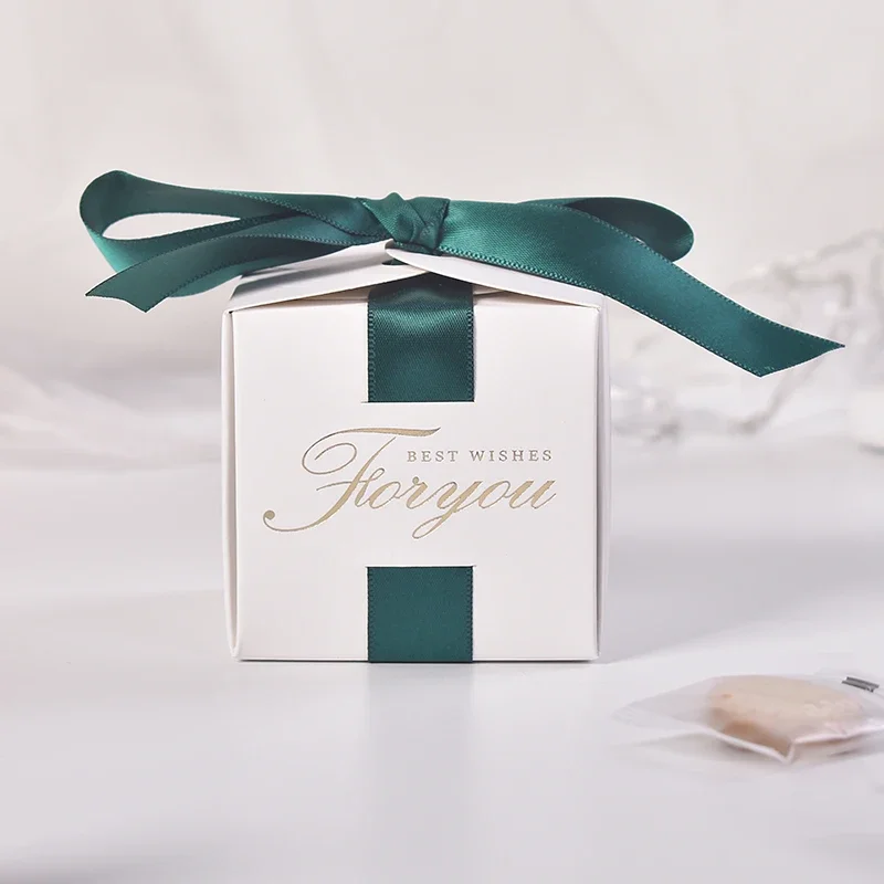 Upscale Wedding Favors Gift Box Chocolate Candy Boxes For Christening Baby Shower Birthday Party Decoration Supplies With Ribbon