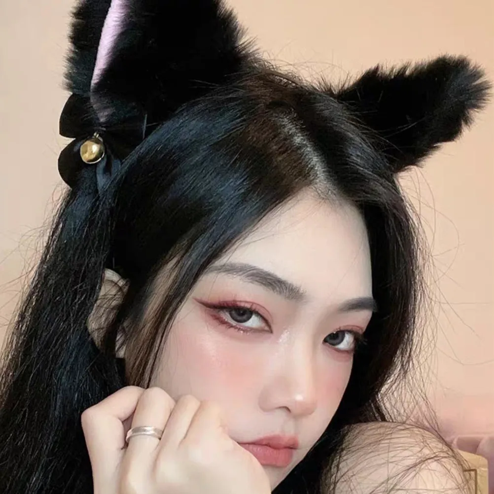 3Pcs Cat Ear Headband Soft Skin-Friendly Hairband for Halloween Party Cosplay Festival Masquerade School Play Stage Performance