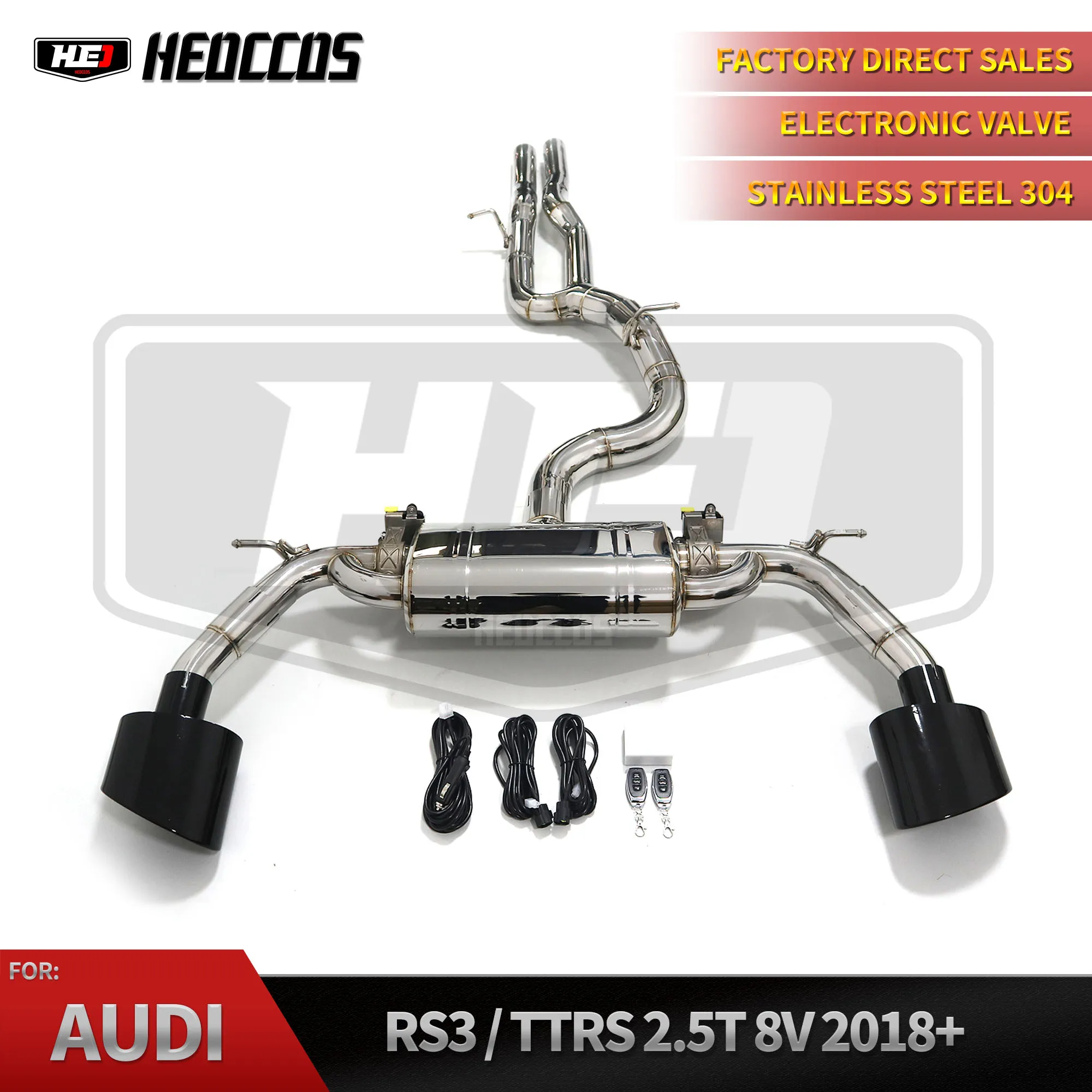 

HEO Stainless Steel Exhaust Catback For Audi RS3 TT RS 2.5T 2017 2023 with Valve Cat Back Exhaust System