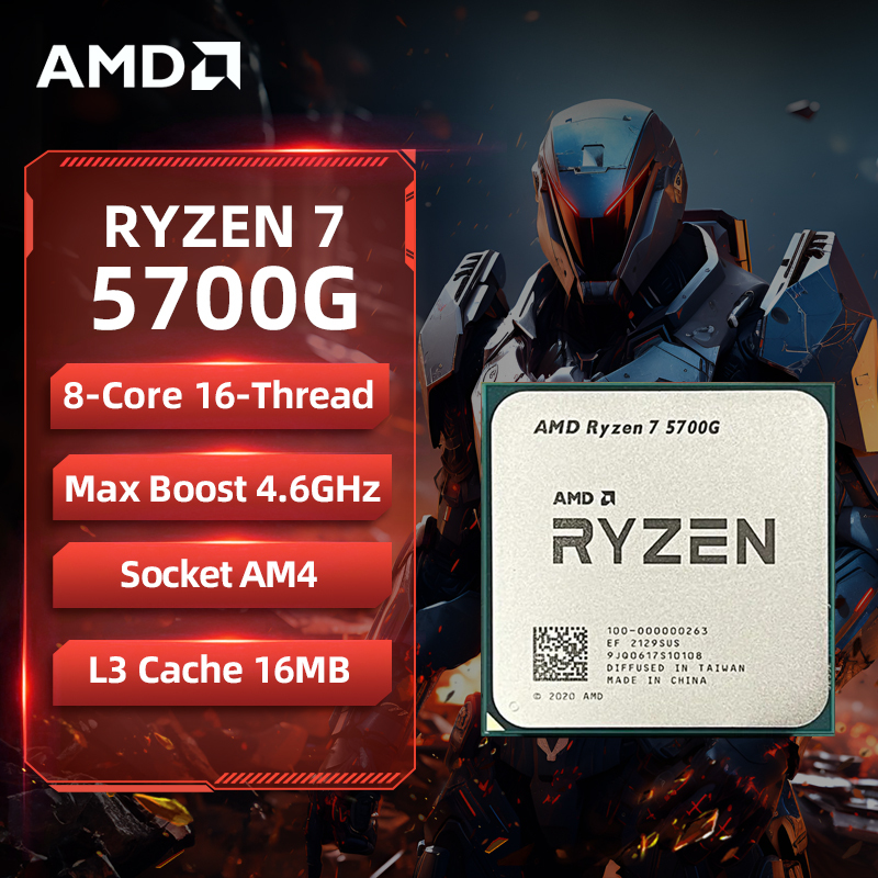  AMD RYZEN 7 5700G CPU 100% Brand New 5700G Processor Desktop PC Gamer 4.6GHz 8-Core 16-Thread Vega 8 Graphics Card 