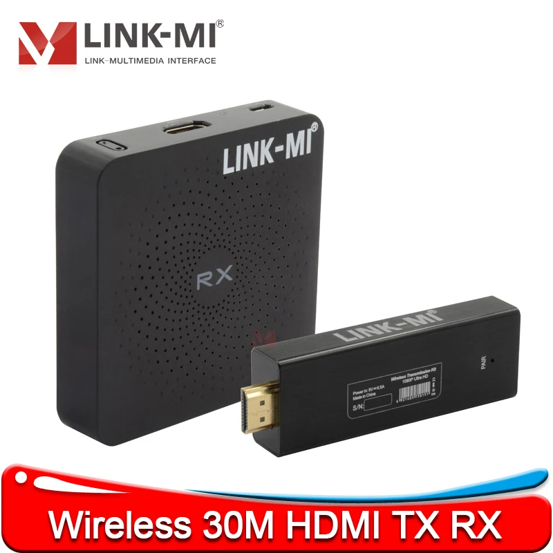 30m Wireless HDMI Extender Wireless Transmitter Receiver 1080P@60Hz 3D Wireless Video Extender 30M Miracast Adapter for Meeting