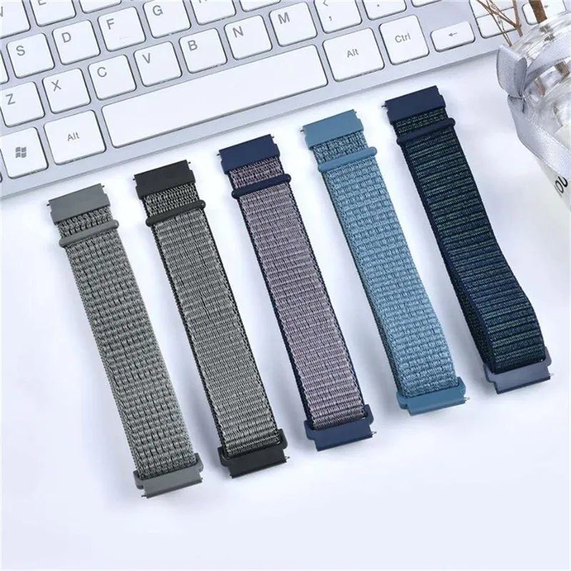 20mm watch band For Amazfit GTS4/2/3/3pro/2e/GTS2 Mini/GTR 4 42mm/47mm/GTR2/2e belt bracelet Amazfit bip 22mm Nylon Loop strap