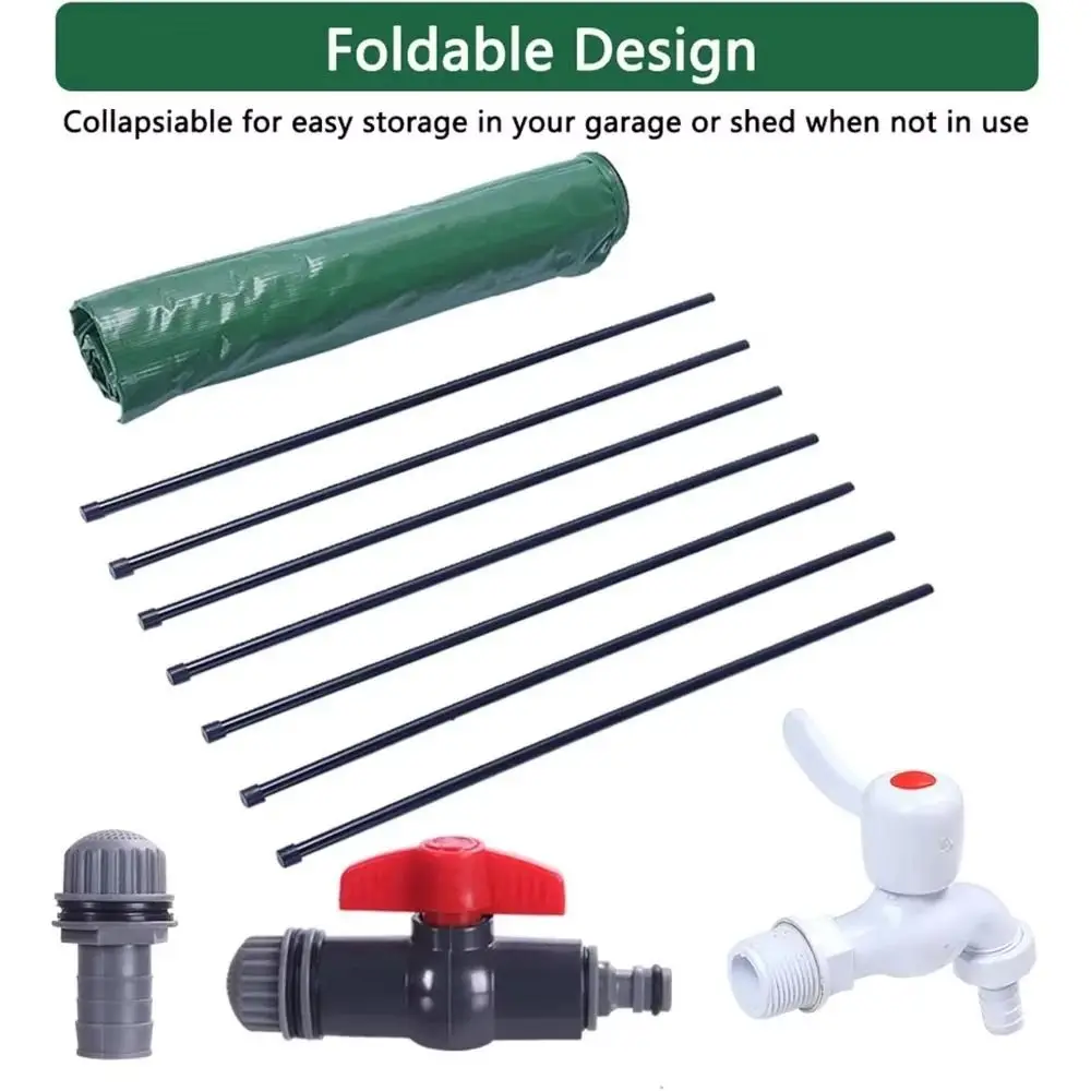 

50-500L Collapsible Rain Barrel Waterproof Foldable Garden Water Catcher with Spigot Flexible Garden Water Storage Tank