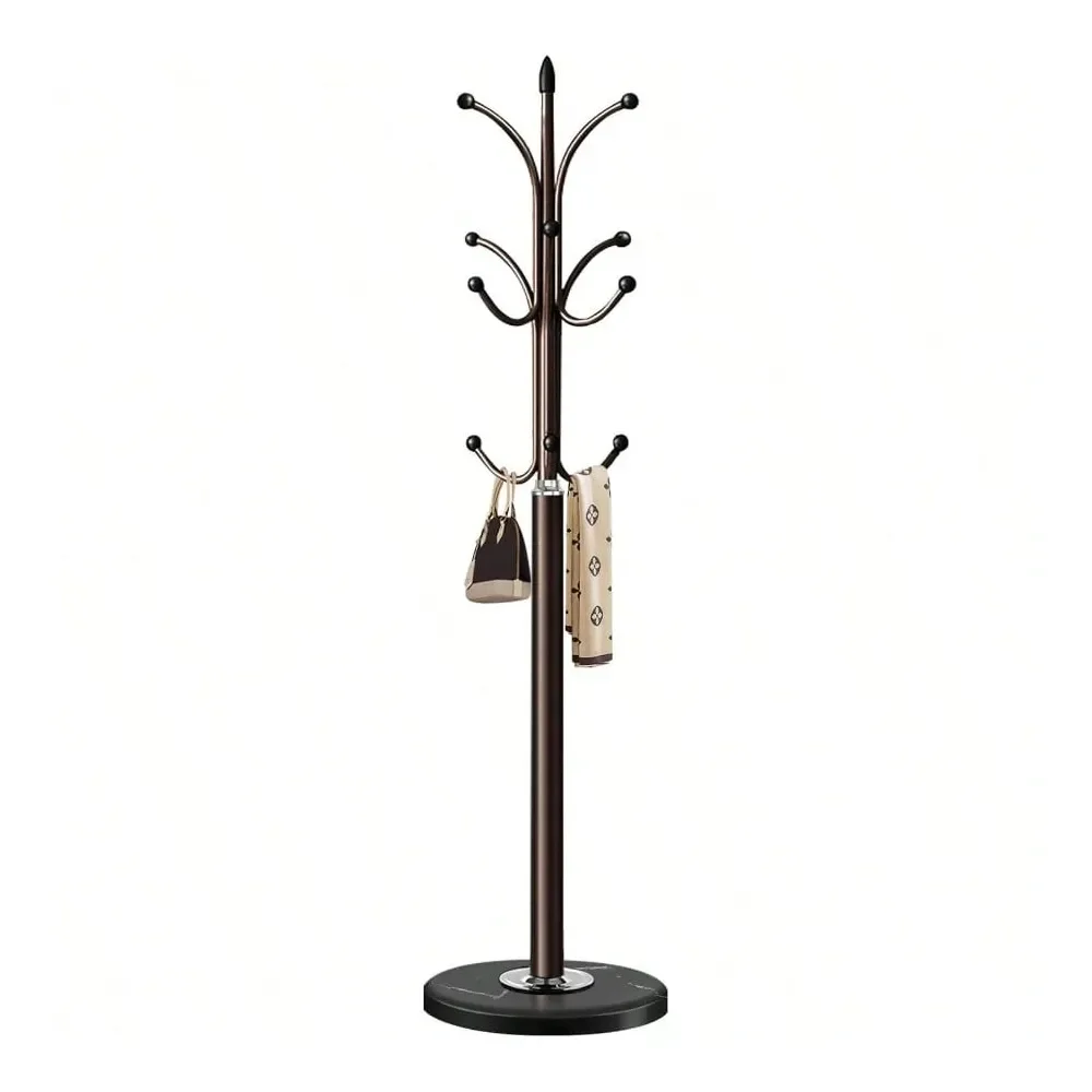 

Coat Rack Stand With Natural Marble Base Coat Rack Freestanding Sturdy Hall Tree With 12 Hooks For Hanging Clothes Bags Scarfs
