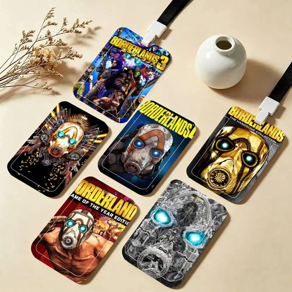 B- Borderlands Game ID Card Holder Neck Strap Pendant Door Badge Holder Lanyards Keychain Work Credential Case Gift
