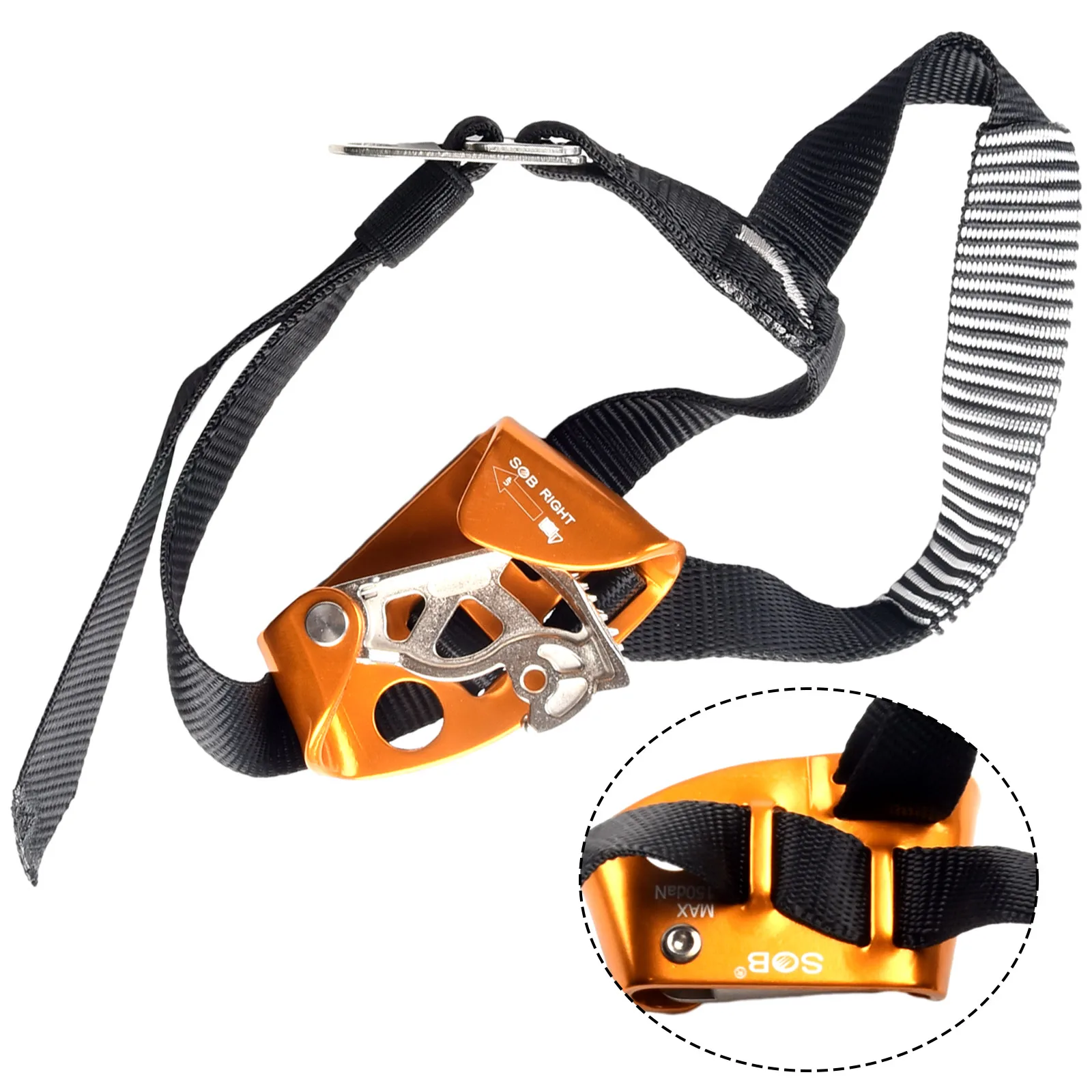 Left Right Foot Steel Climbing Riser With Automatic Mud Drainage Groove Adjustable Buckle For Outdoor Gear Equipment