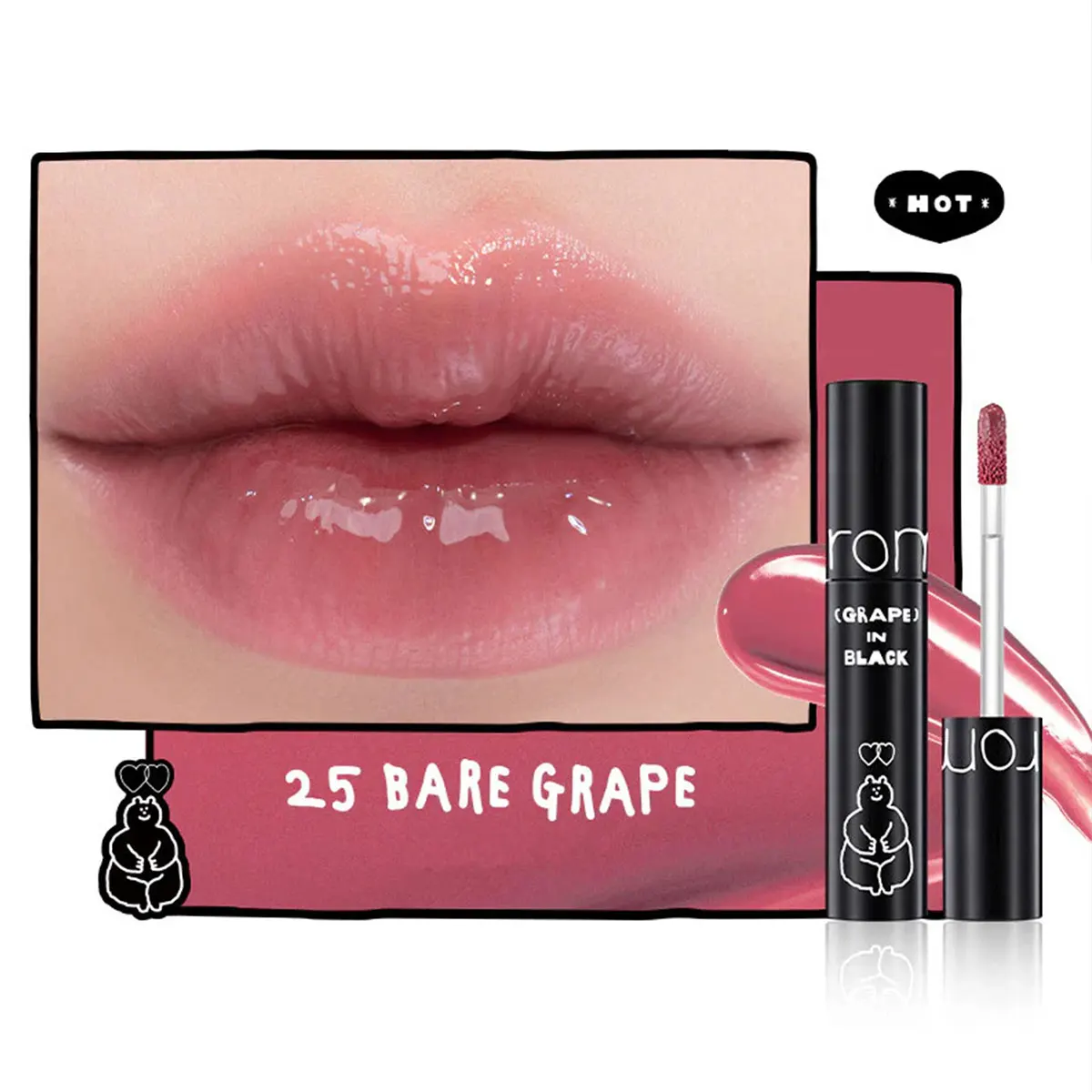 rom&nd X INAPSQUARE لون عصير يدوم 25 عنب نادر، نسيج لامع مائي، متدرج طبيعي، فاخر شتوي، K-Beauty، مكياج كوري #5