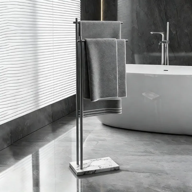 Freestanding Corner Aluminum Alloy Removable Towel Rack Modern Towel Rack Bathroom Kitchen Bathtub Storage Rack Load-bearing