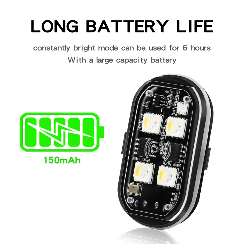 2/4 قطعة لاسلكي للتحكم عن بعد LED ضوء إحترافي للسيارات السيارات دراجة نارية الطائرة بدون طيار سكوتر المضادة للتصادم مصباح تحذير فلاش