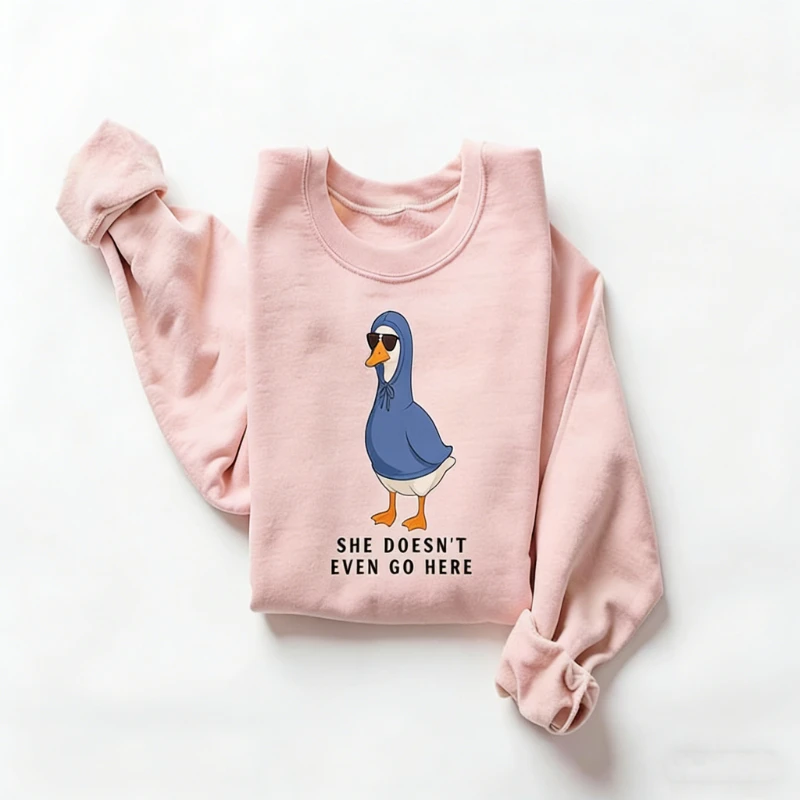 سويت شيرت شتوي غير يذهب حتى هنا من المسلسلات التلفزيونية ميمي يعني الفتيات مضحك أوزة مضحك فيلم الحيوان الفكاهة هدية مطابقة هوديس