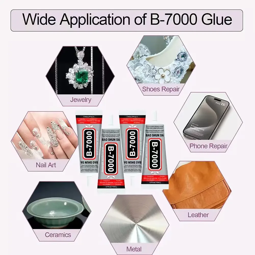 B7000 شاشة الهاتف المحمول لاصق عالي القوة مقاوم للماء، عامل ربط زجاجي للهاتف العالمي، 15/25/50/110 مل غراء B7000 سريع