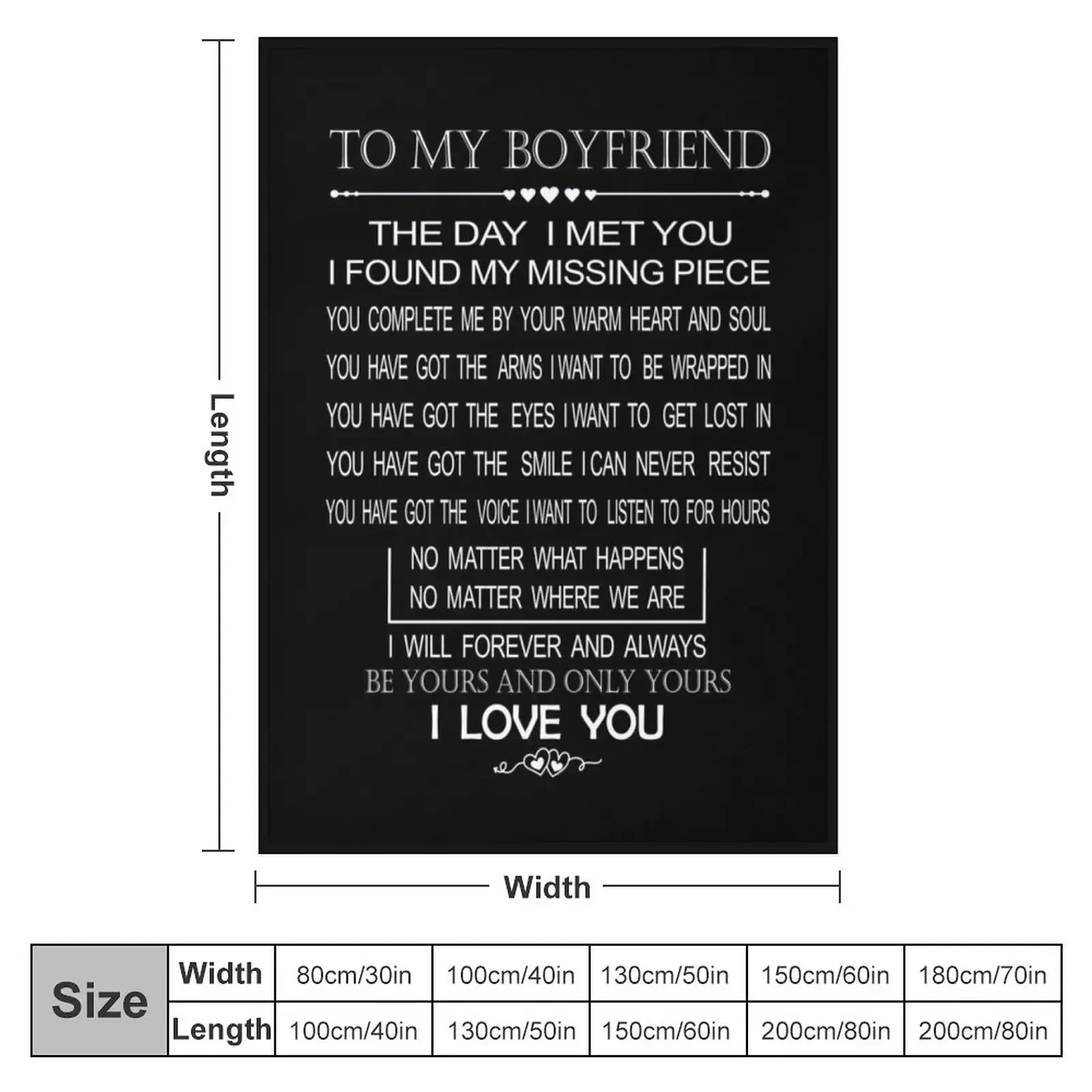 To My Boyfriend the Day I Met You I Found My Missing Piece: Romantic Valentines Day Gifts for Boyfriend, Gift for Throw Blanket