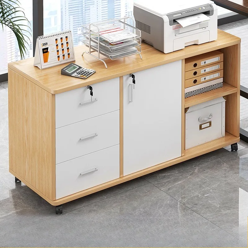 Office low file cabinets wooden Multipurpose 3-tier drawer storage cabinet workshop simple schrank holz organizer furniture