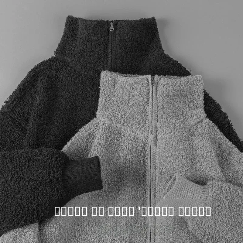 

Laid-ba Sle Zipper Knitted Sweater ex Casual Autumn Winter New Warm Couple Knitted Open Cardigan Outerwear