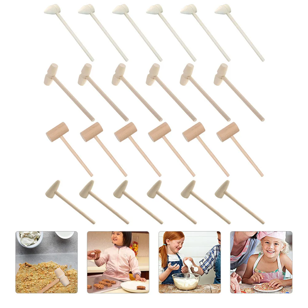 ไม้ตีเด็ก 24 ชิ้น ด้ามยาวผิวเรียบ สำหรับฝึกการประสานมือและตา ใช้สำหรับงานคราฟต์และทำขนม