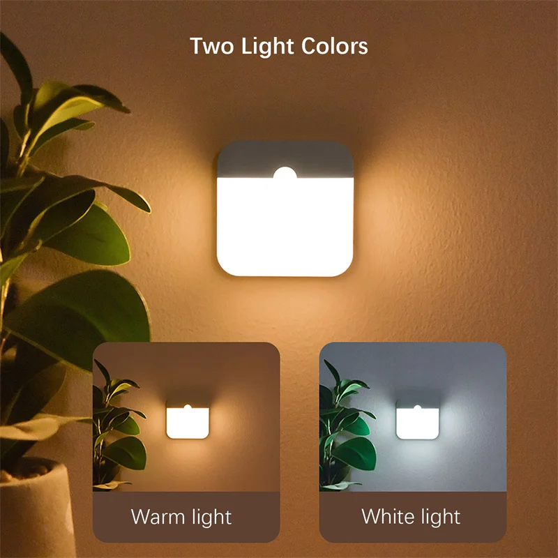 Motion Sensor Night Lights, TYPE-C Rechargeable Cabinet light, Wireless LED wall lamp,  for Stairs Closet Kitchen Bedroom Garage