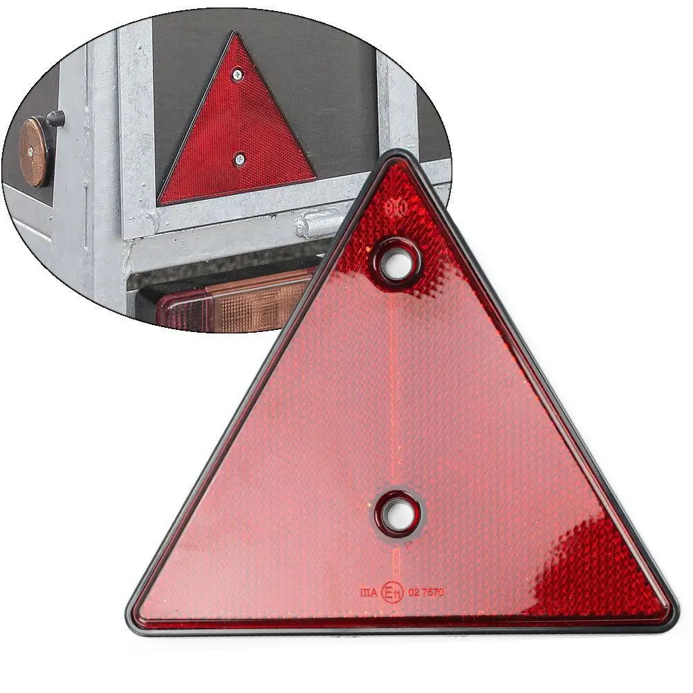 1PCS Red Rear Reflectors Triangle Reflective for Gate Posts Safety Reflectors Screw Fit For Trailer Motorcycle Caravan Dropship