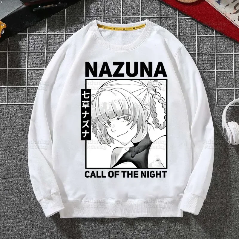 Nazuna Nanakusa Japan Anime Hoodie Sweatshirts Men Women Call of The Night Pullover Men Yofukashi No Uta Hoodie Casual Clothes