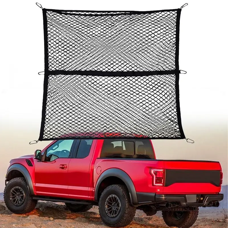 

1/2 layer Car Ceiling Cargo Net Highly Elastic Heavy Duty Cargo Nets Mesh Organizer for Trunk Moving Shelf Ceiling Road Outdoor
