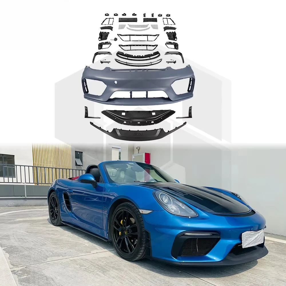 GT4-Style PP Front Bumper Lip Kit for ‘Porsche 981 Cayman Boxster Front Scoop Spoiler Chin Diffuser Lip Splitter Body Kits