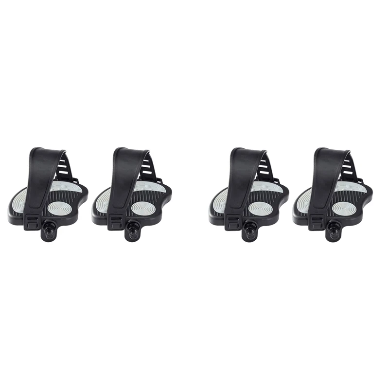 

4 Pcs Exercise Bike Pedals With Straps For Spin Bike And Indoor Stationary Exercise Bike, 2 Pcs 9/16Inch & 2 Pcs 1/2Inch