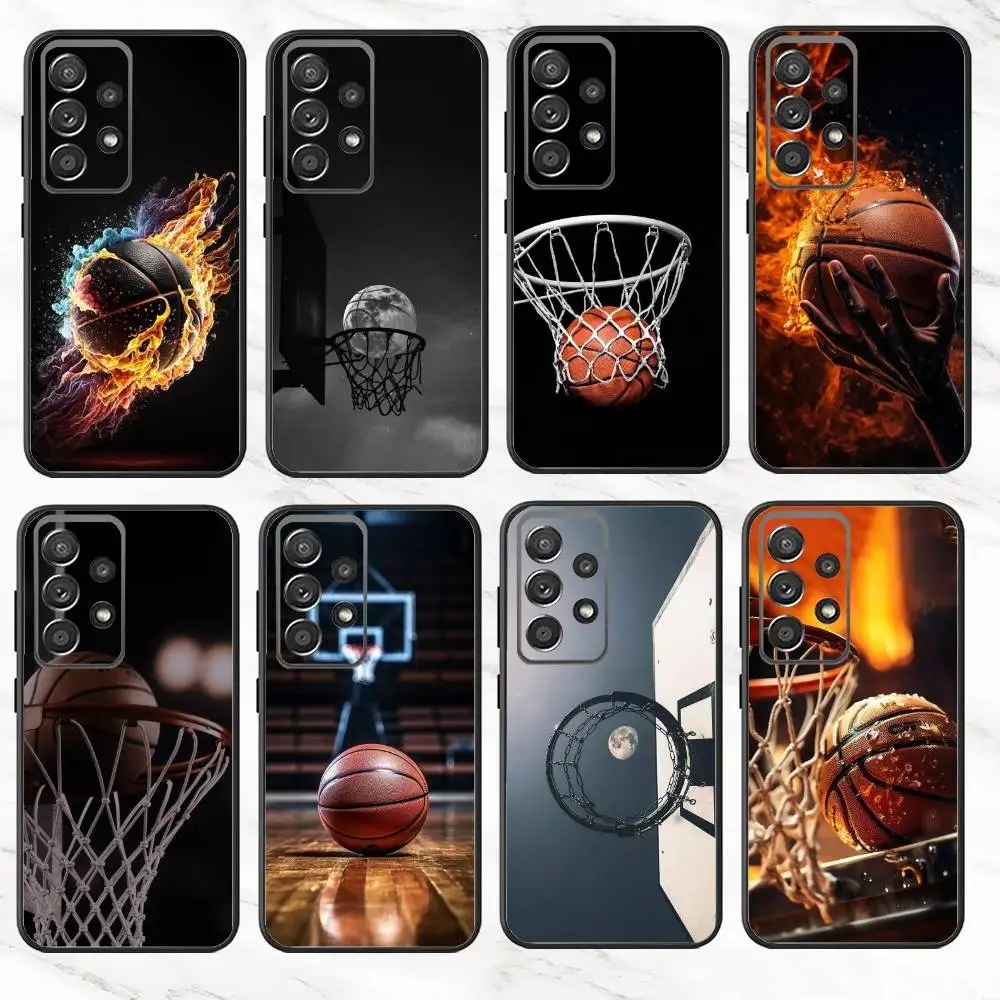 

B-Basketball Phone Case For Samsung S25,S24,S21,S22,S23,S30,Ultra,S20,Plus,Fe,Note,10,9,5G Black Cover