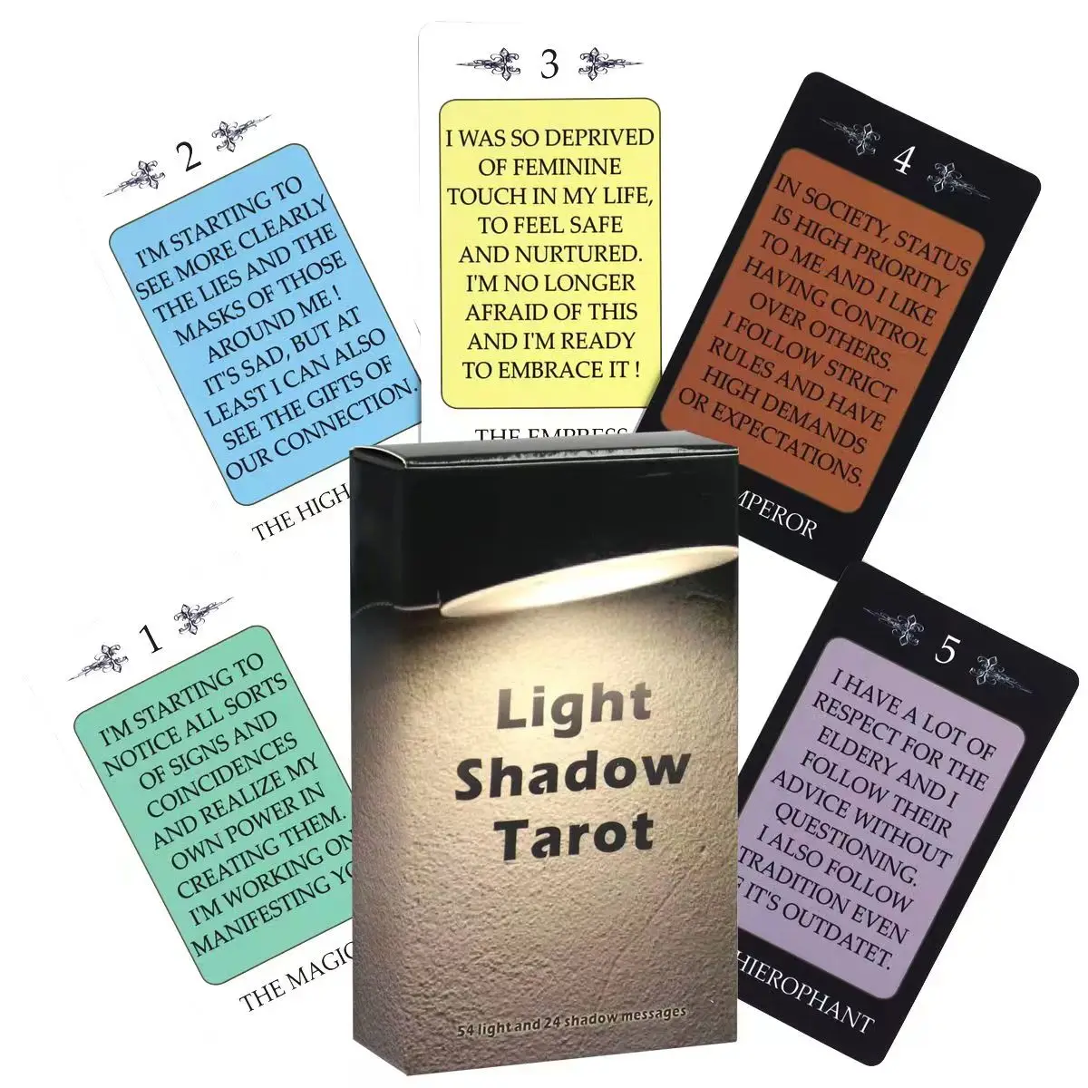 

10.3*6cm Tarot Cards with Light and Shadow Messages, Channeled Messages, Set of 78, Twin Flame / Karmic /Soulmate Cards