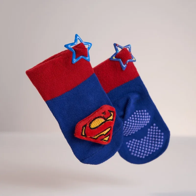 0-12 mois nouveau-né nouveau dessin animé anti-dérapant tridimensionnel poupée bébé chaussettes rayé point mignon enfants