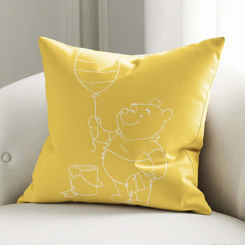 Almohada de Winnie de Disney The Pooh, cojín con patrón, decoración suave para sofá, almohada, decoración del hogar, regalo