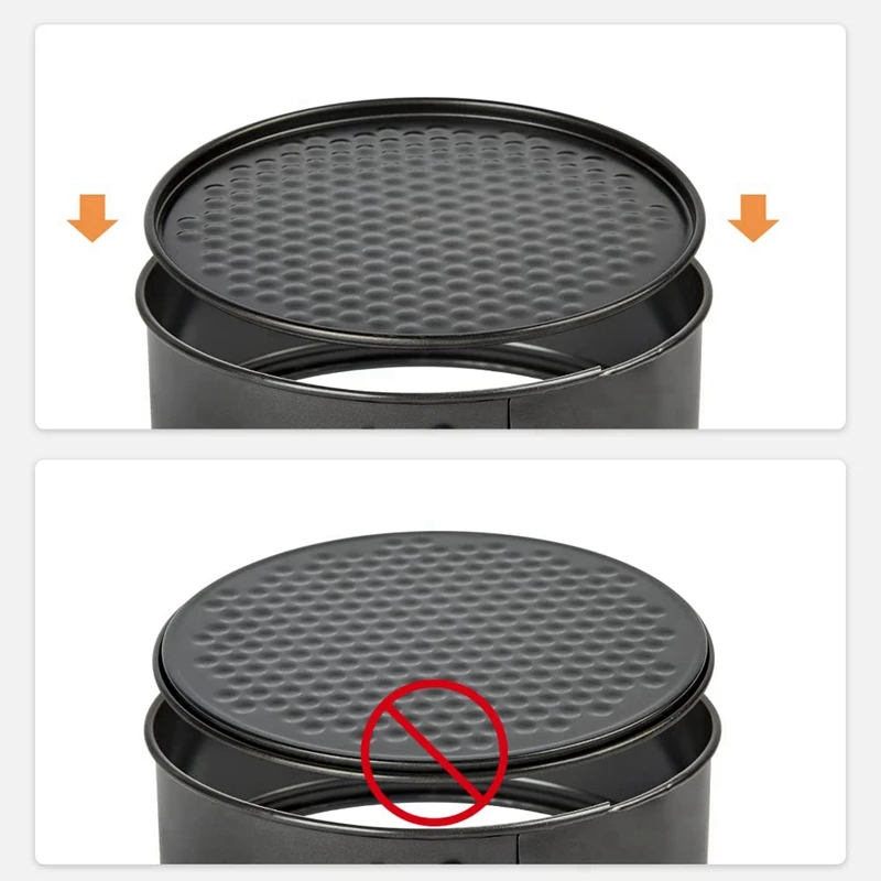 แม่พิมพ์เค้กทรงกลมแบบไม่ติดสลักสีดำเครื่องมืออบเค้กถาดอบเค้กไม่ติด