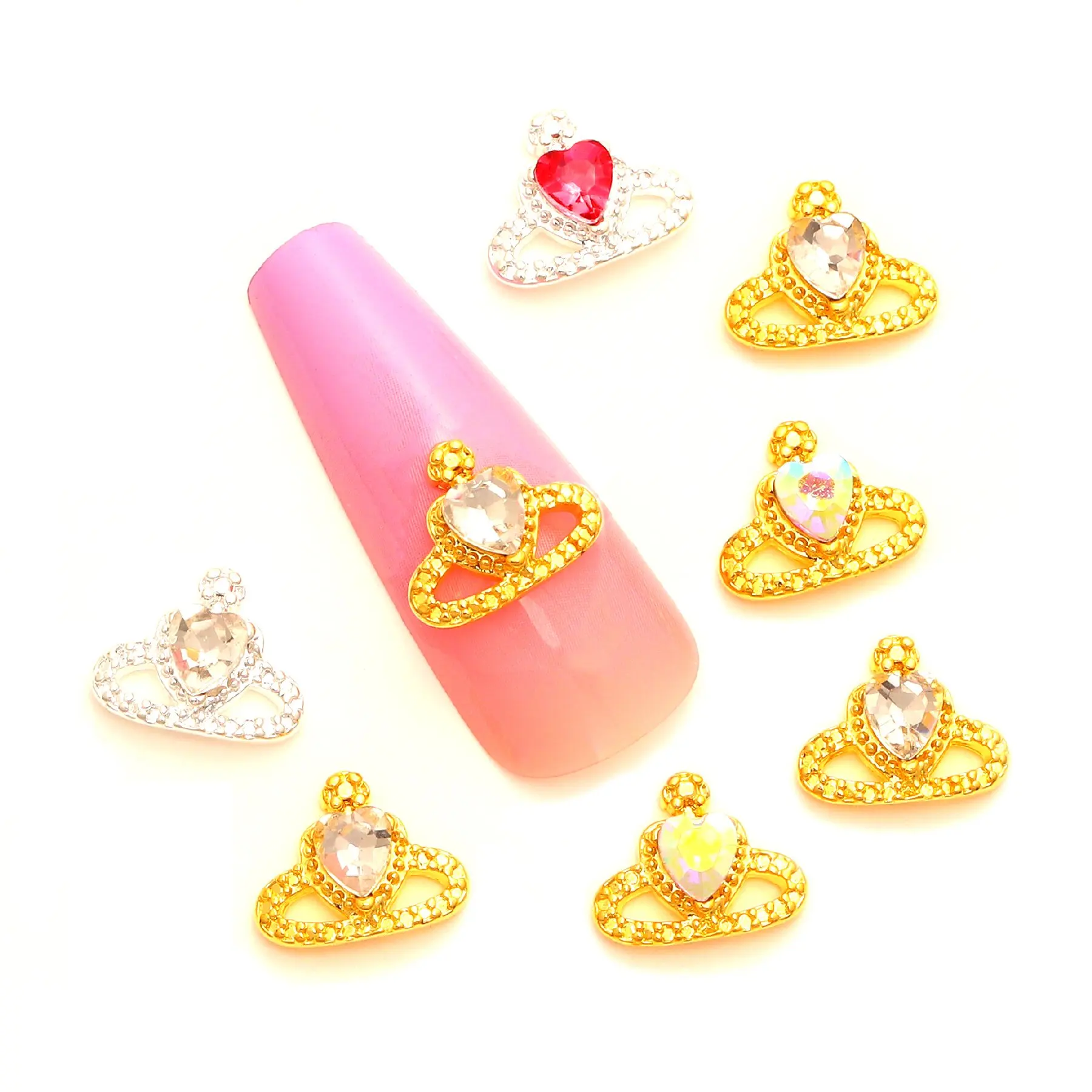 10 Pcs/pack 3D Fairy Stick Magic Stick Nail Charm Beauty Girl Nail Art Jewelry Rhinestone Crystal Glitter Nails accessories