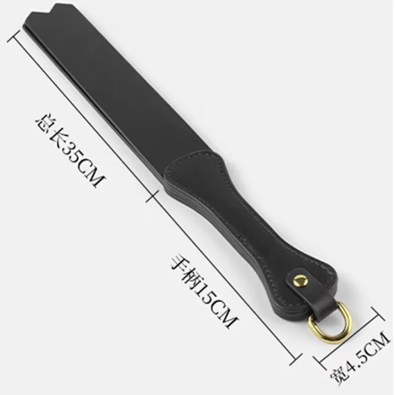 

35CM PU Leather Horse Whip with Rivet Handle Double Layer Riding Crop Flogger Whips for Horse Training