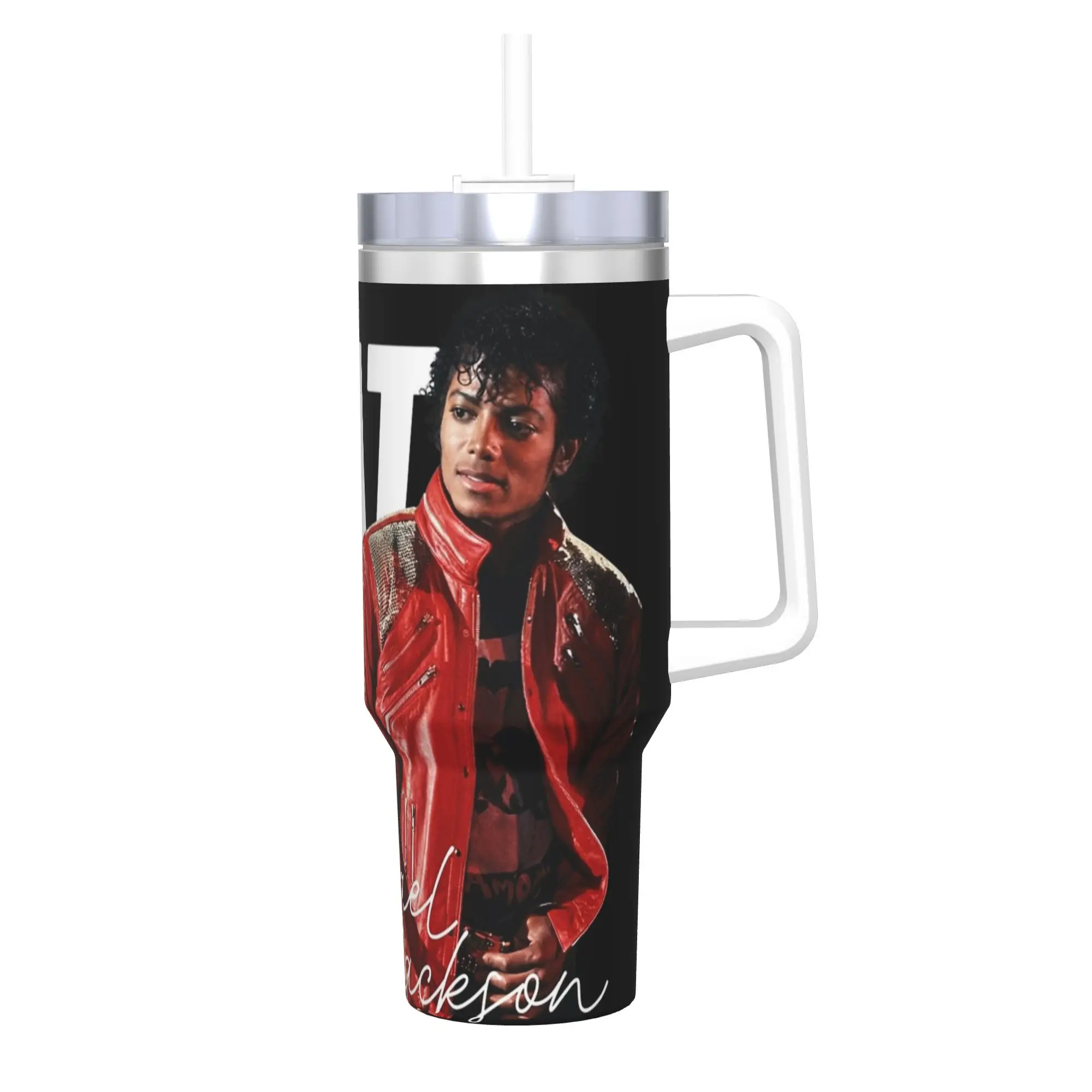 Stainless Steel Tumbler MJ Michael Jackson Thermal Cups  Leakproof Hot Drinks Mugs Cup Beach Water Bottle