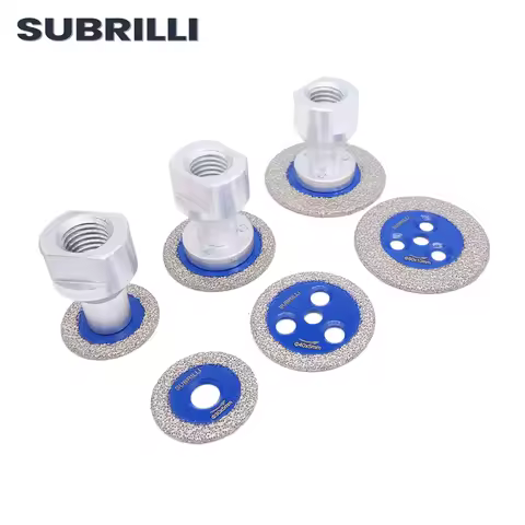 SUBRILLI Diamond Vacuum Brazed Engraving Saw Caving Blade Removable M14 5/8-11 Flange Grinding Disc Cutting for Tile Marble