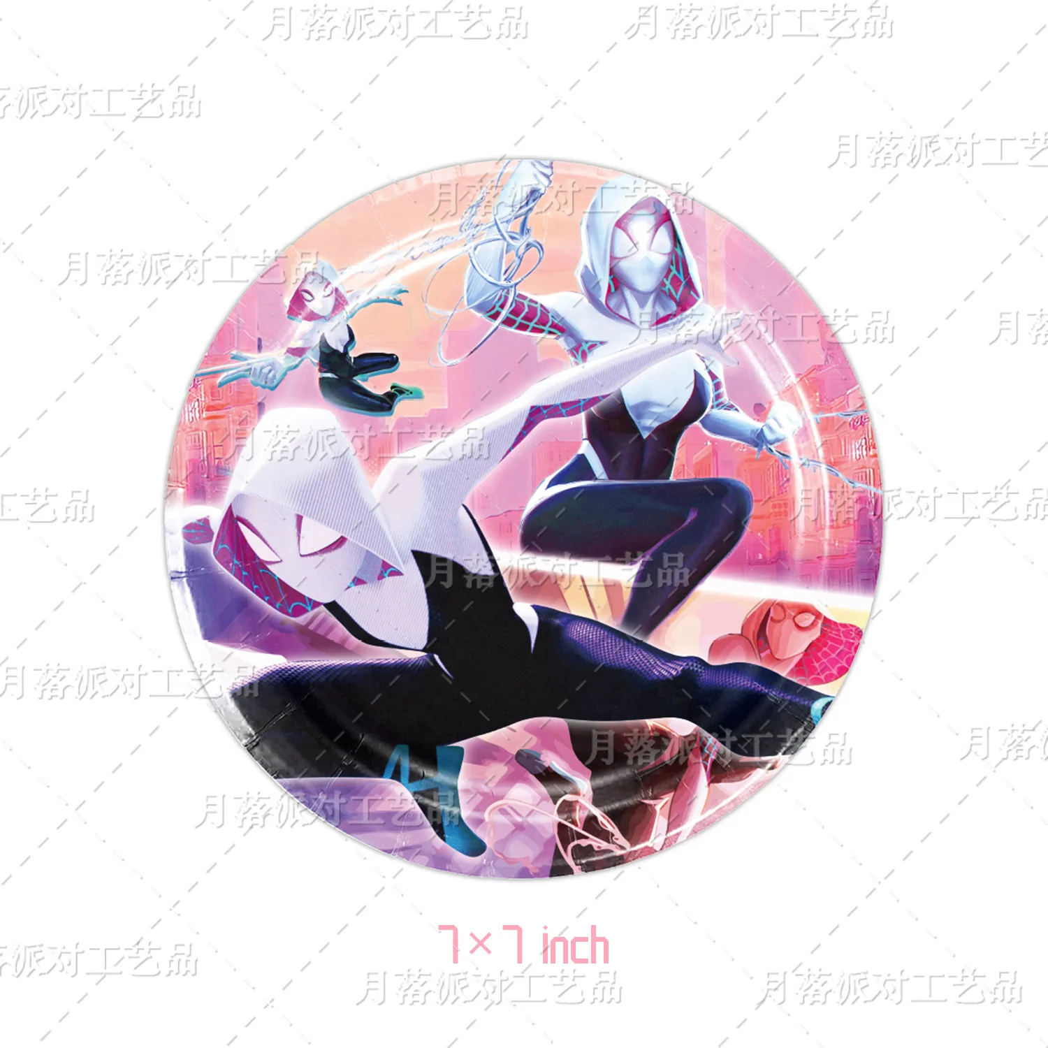 Spider Man Gwen dekoracje na przyjęcie jednorazowe talerze i kubki zaopatrują kubki artykuły urodzinowe baner tło balon prezenty dla dziewcząt