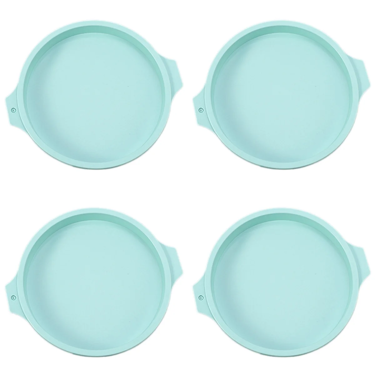 

4Pcs Silicone Cake Pan Round Cake Layer Set Silicone Bakeware Mold for Baking Tool Rainbow Cake and Mousse, Blue, 8Inch