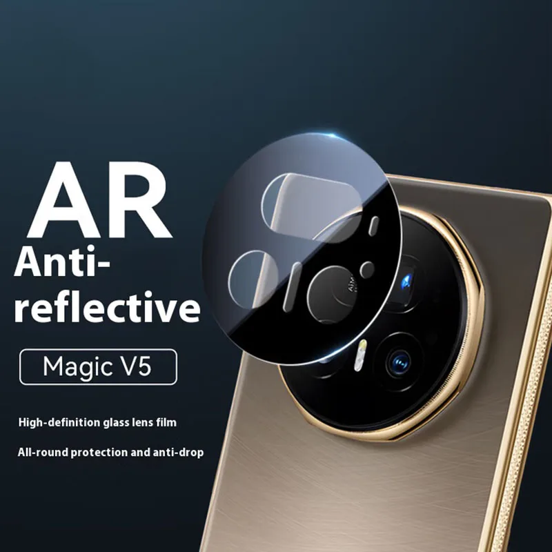 3D Black Camera Lens Tempered Glass Cover Case For Honor Magic V5 Back Camera Protector For MagicV3 Lens Ring Film Cover