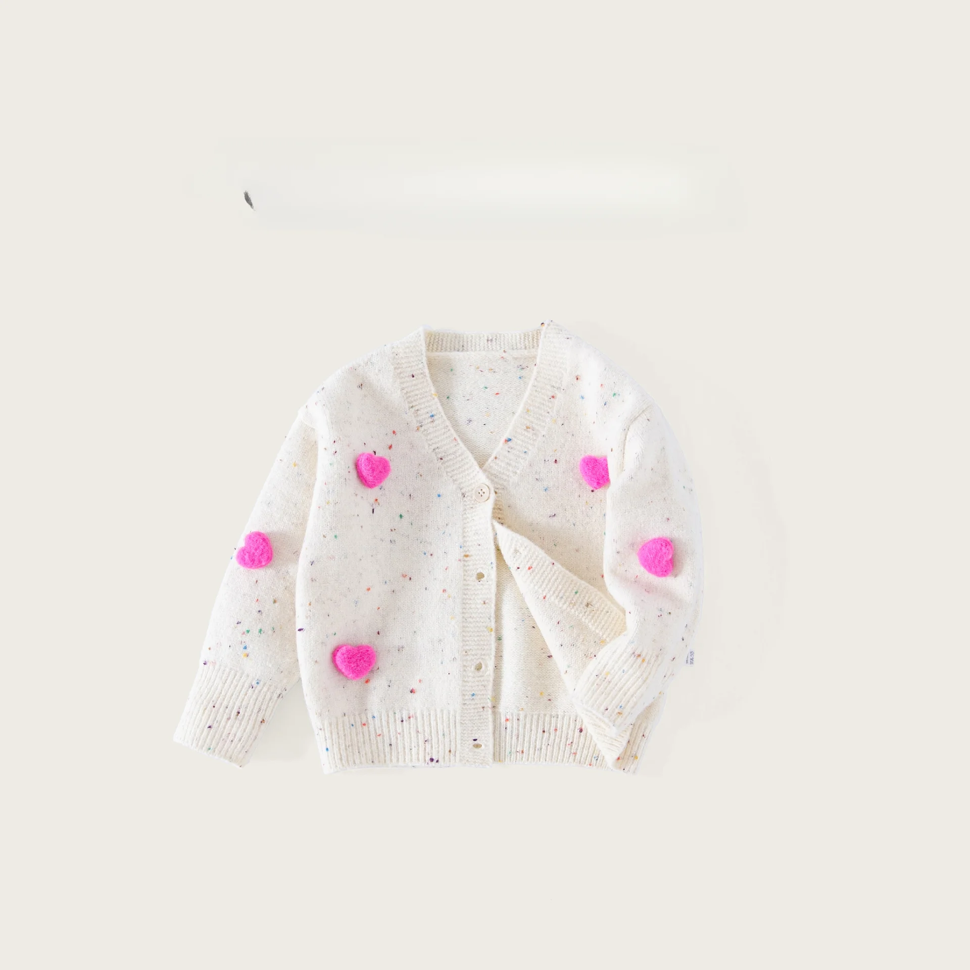 Girls' three-dimensional love sweater cardigan 2024 autumn new Korean version of children foreign style sweater coat 90-140cm image 3