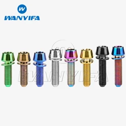 Wanyifa titanio Ti M5x16mm M5x18mm M5x20mm para vástago de bicicleta Allen perno de cabeza cónica hexagonal con arandela