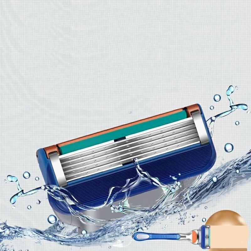 Gillette cuchillas de fusión de 5 capas, cabezales de afeitadora afilados, recargas de afeitado de seguridad, cuidado facial para hombres, limpieza