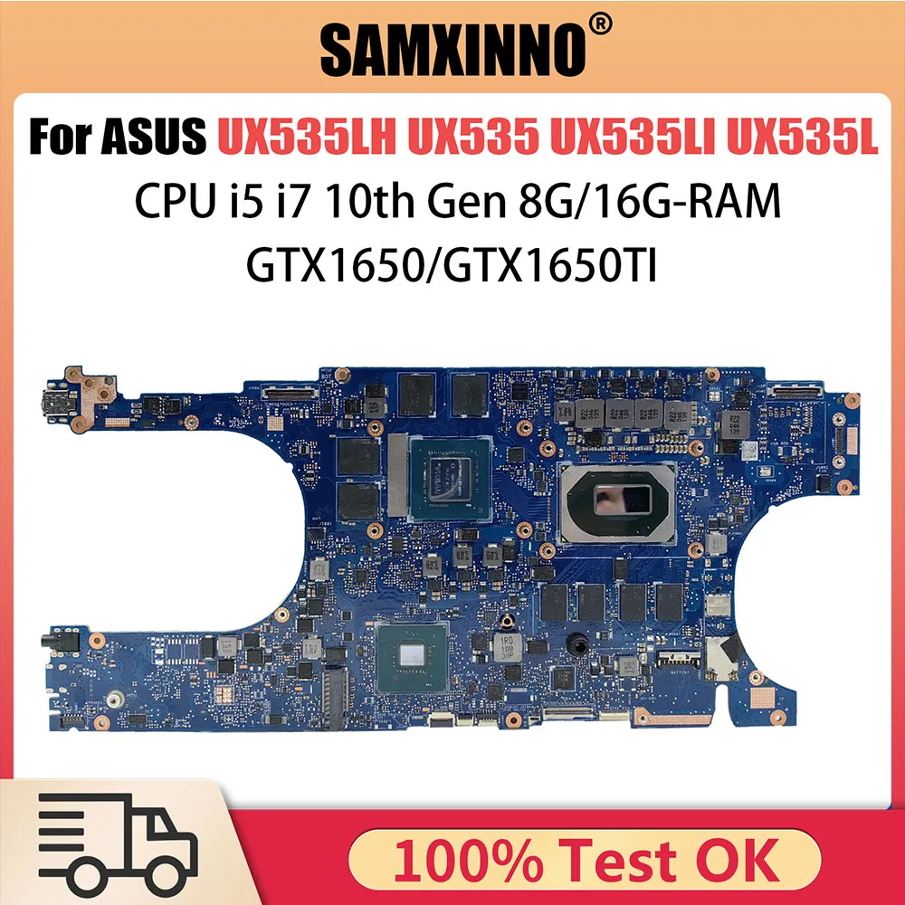 UX535LI Laptop Motherboard For ASUS Zenbook Pro UX535 UX535LH UX535L Mainboard I7 CPU 8G RAM GTX1650 GTX1650TI