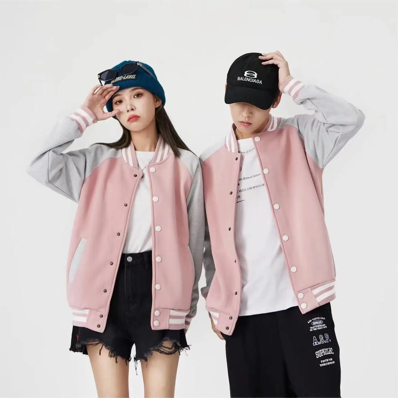 Varsity แจ็คเก็ตใหม่ผู้ชายฤดูใบไม้ร่วงคุณภาพ Patchwork สีปุ่มซิปกีฬา Coat ผู้หญิงผู้ชายทีม Campus Jaket Baseball