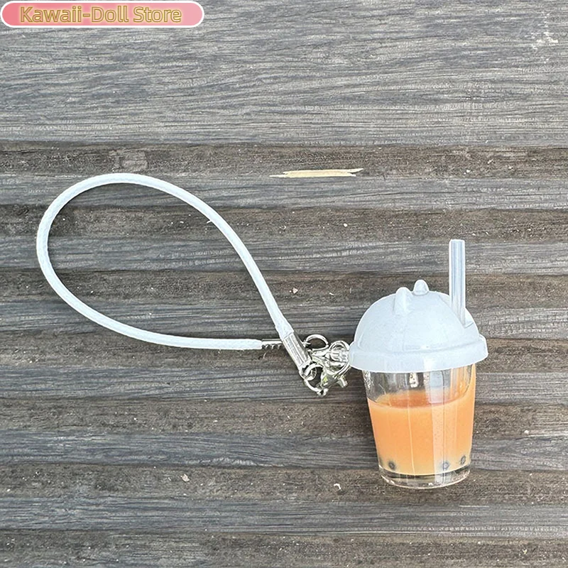 Porte-clés à breloques en forme de sachet de thé au lait, perle mignonne, modèle de Simulation de dessin animé, tasse à café, pendentif alimentaire, voiture, pendentif de sac à main, cadeau