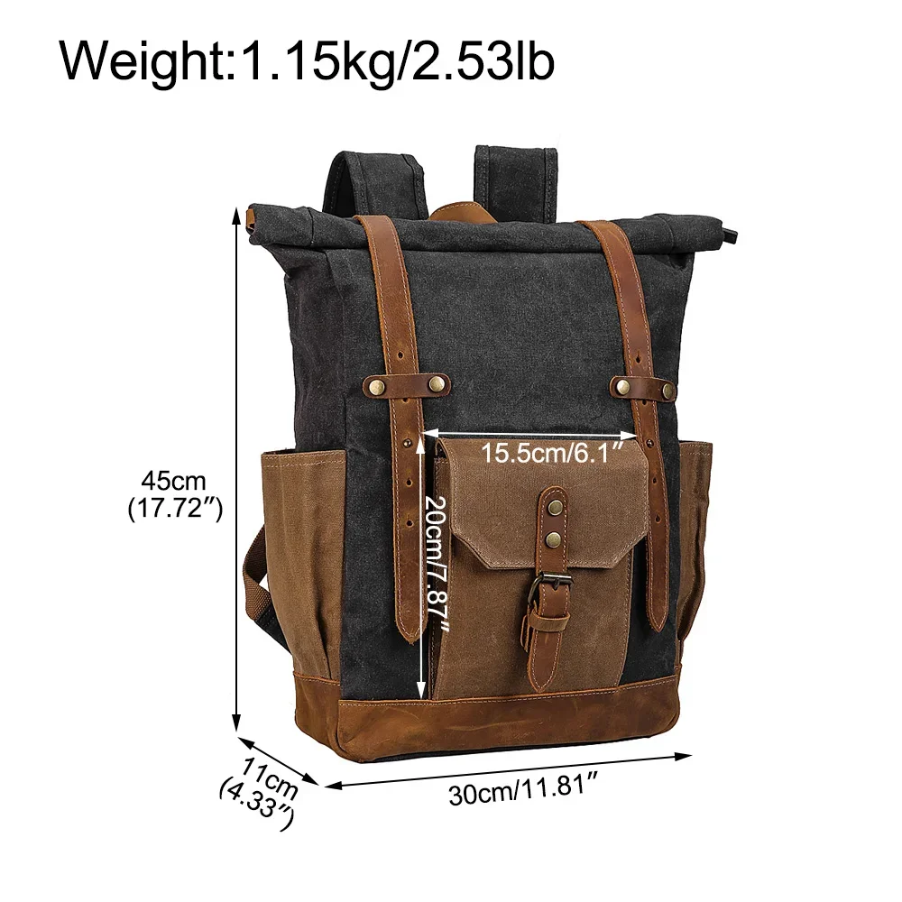 Factory Manufacture Direct Sale Full Outdoor Backpack Bag Men Custom Vintage Waterproof Canvas Hiking Laptop Backpack