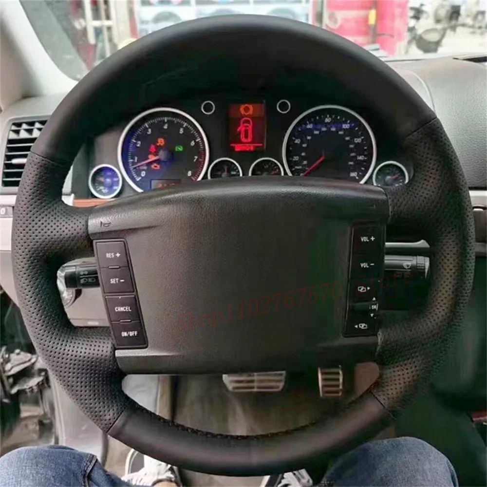 

Custom DIY Hand-stitched Anti-Slip Car Steering Wheel Cover For Volkswagen VW Touareg Phaeton 2002-2010 Auto Interior Accessory