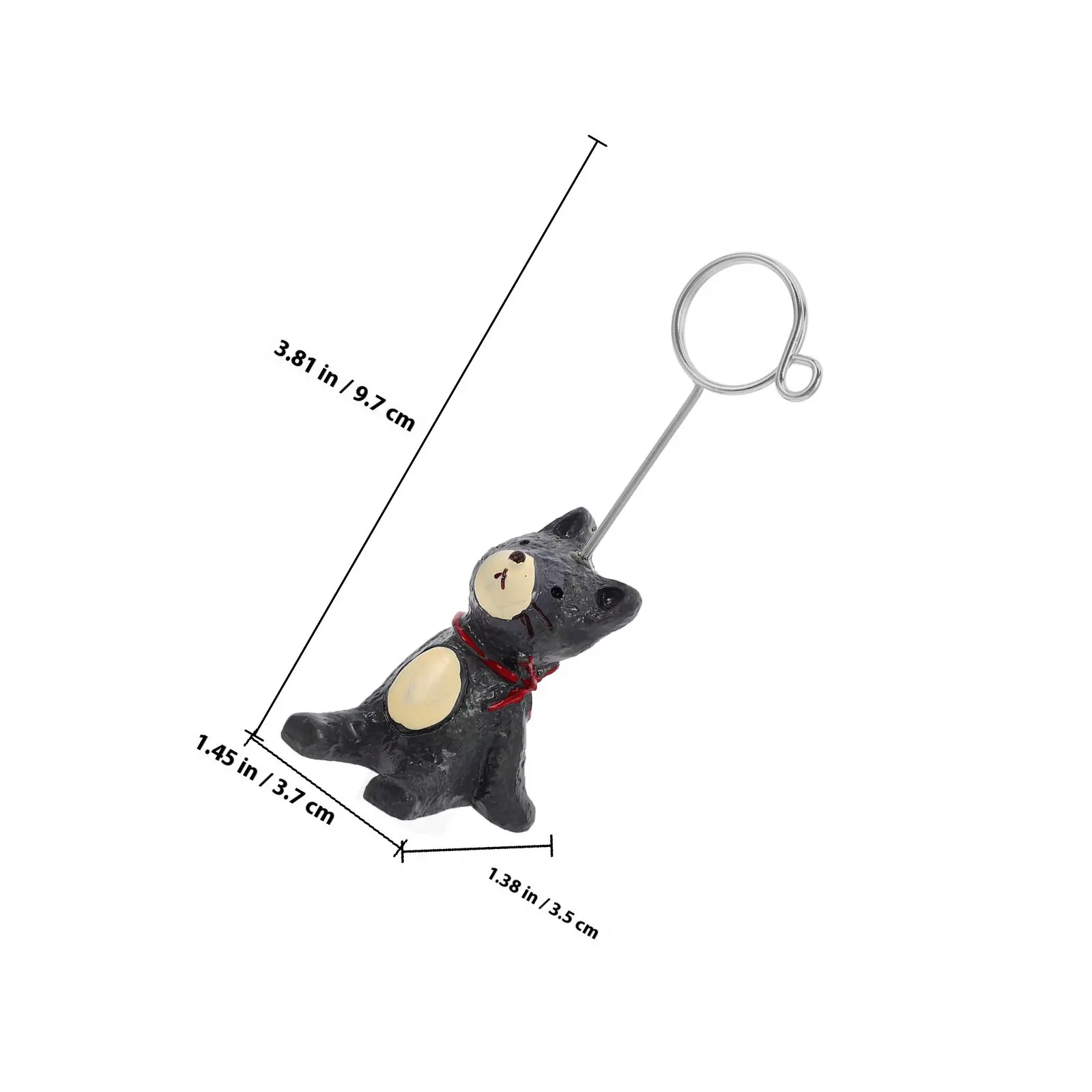 Dark Gray Resin Little Cat Animal Photo Clip Cartoon Note Holder Desktop Ornament Wedding Reception Table Number Card Display